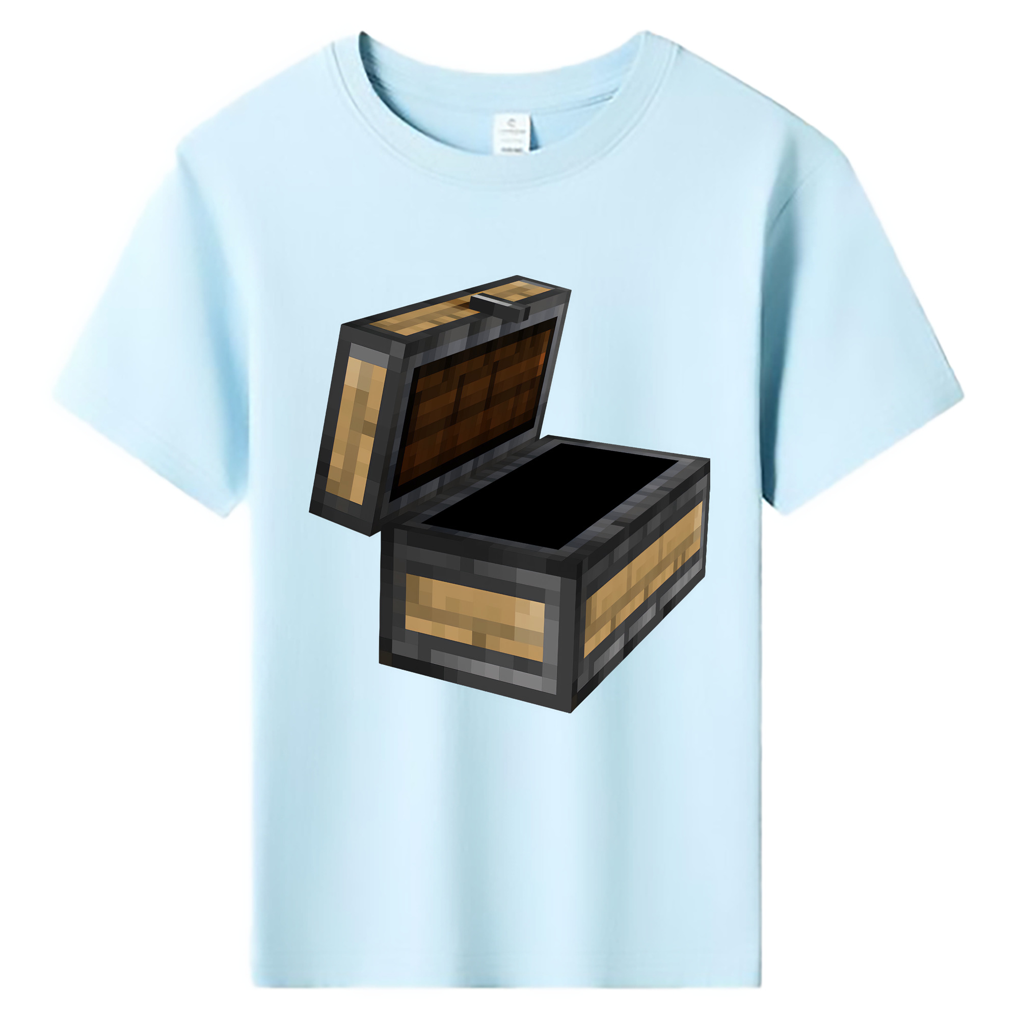 （画像用） マインクラフト ブロックの世界 Minecraft MC Block world 綿100％キッズTシャツ（フロントプリント）